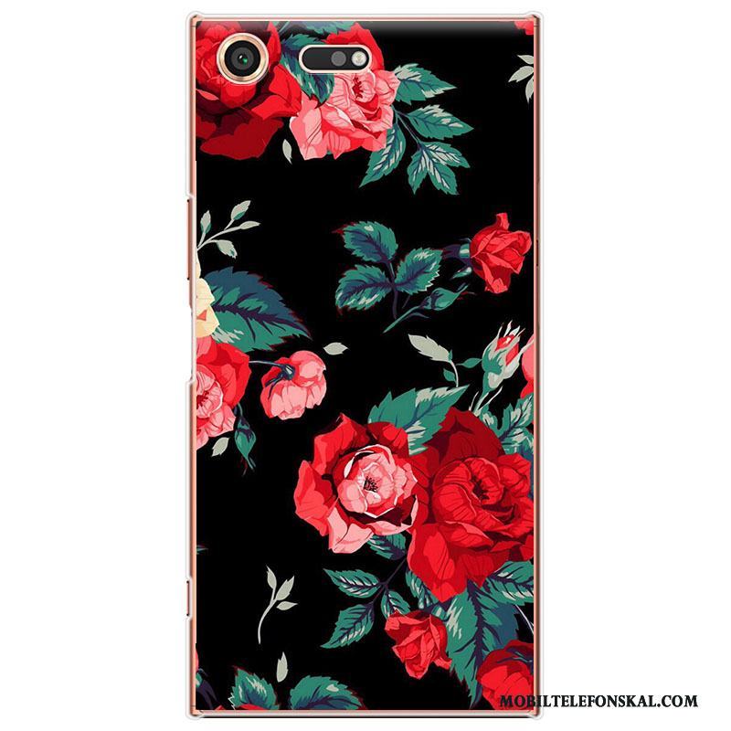 Sony Xperia Xz Premium Skal Telefon Skydd Grön Blommor Tecknat Fodral Vacker