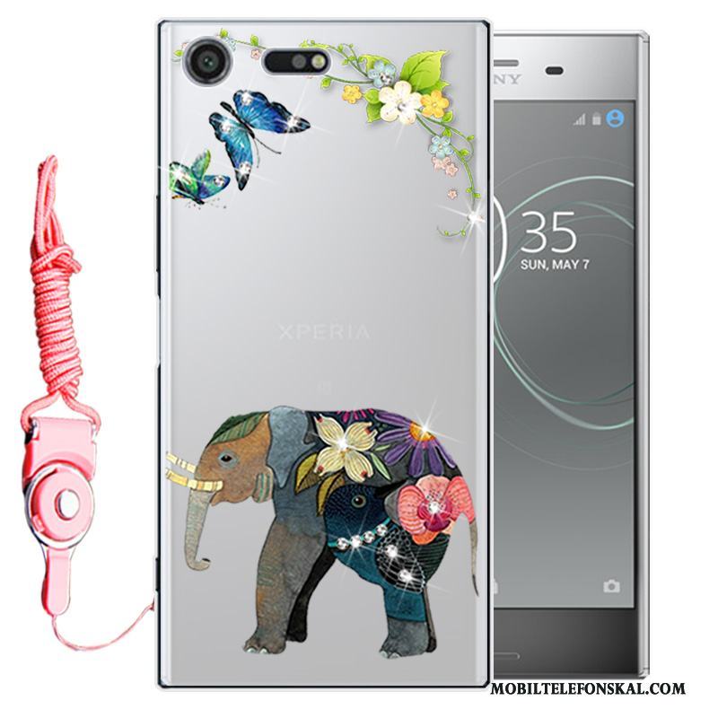 Sony Xperia Xz Premium Skal Telefon Strass All Inclusive Rosa Skydd Silikon Mjuk