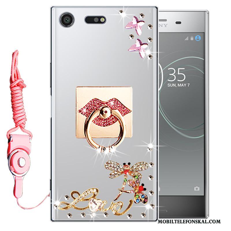 Sony Xperia Xz Premium Skal Telefon Strass All Inclusive Rosa Skydd Silikon Mjuk