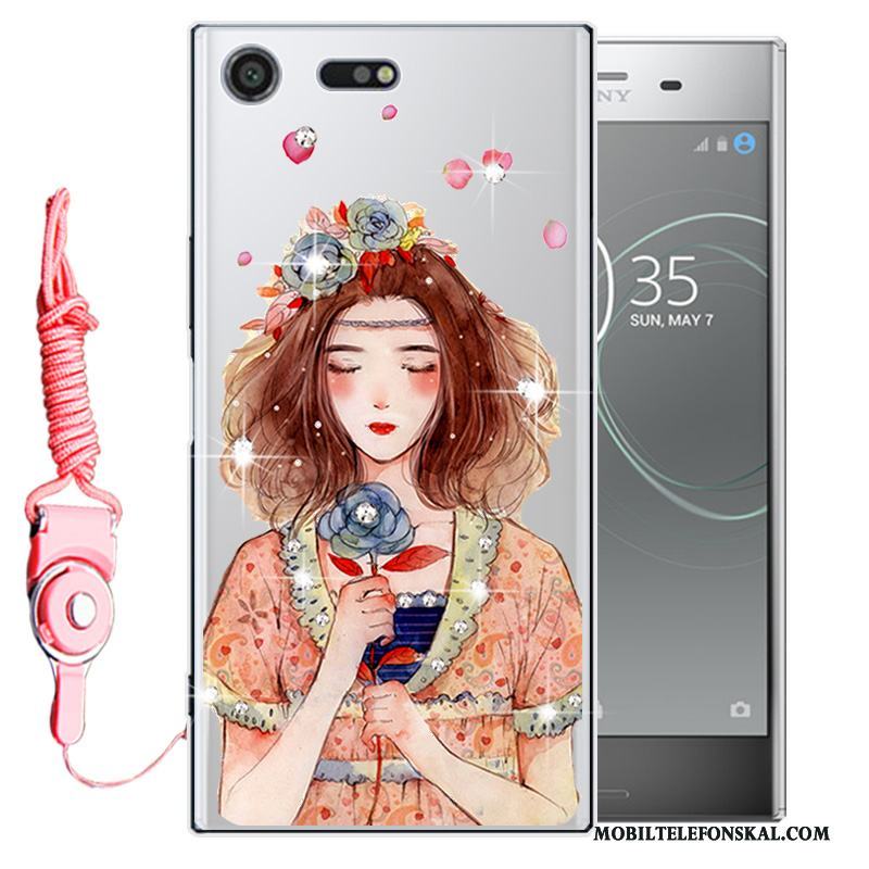 Sony Xperia Xz Premium Skal Telefon Strass All Inclusive Rosa Skydd Silikon Mjuk