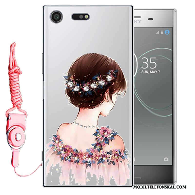 Sony Xperia Xz Premium Skal Telefon Strass All Inclusive Rosa Skydd Silikon Mjuk