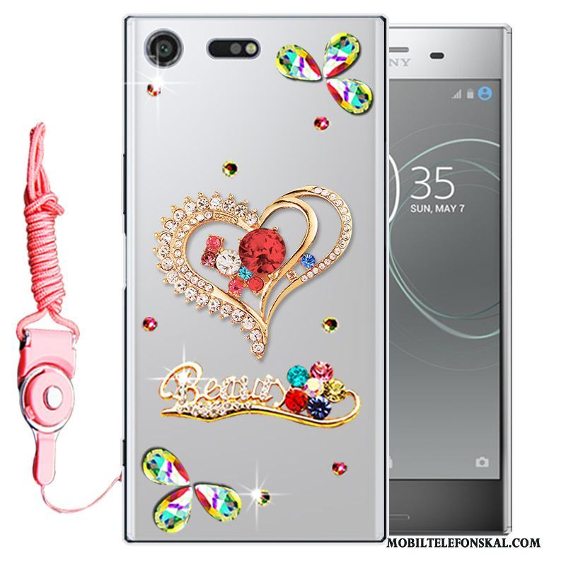 Sony Xperia Xz Premium Skal Telefon Strass All Inclusive Rosa Skydd Silikon Mjuk