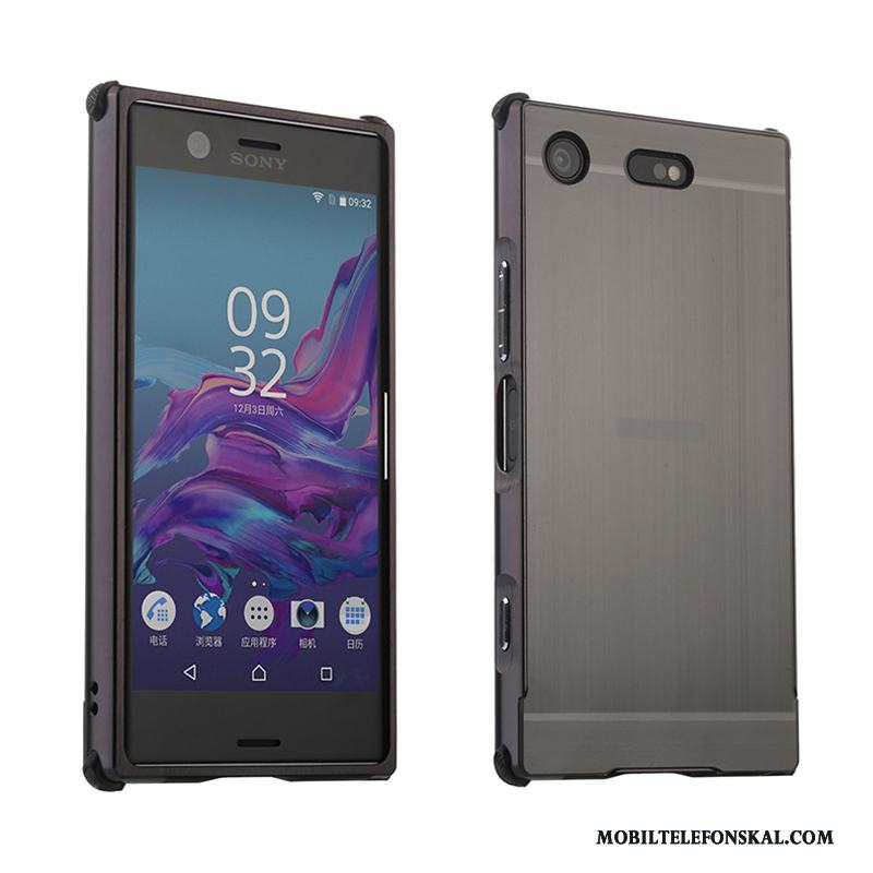 Sony Xperia Xz1 Compact Skal Telefon Trend Fallskydd Hård Silver Metall Fodral