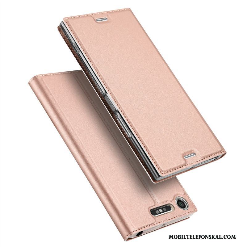 Sony Xperia Xz1 Compact Support Skydd Rosa Guld Mobil Telefon Business Skal Fodral