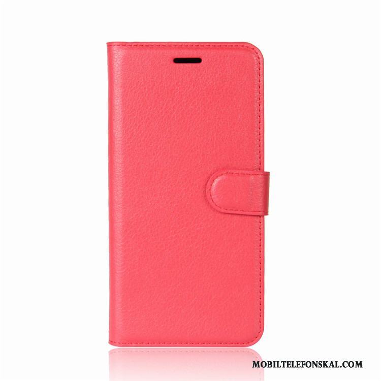 Sony Xperia Xz1 Fodral Skydd Svart Täcka Röd Läderfodral Skal Telefon