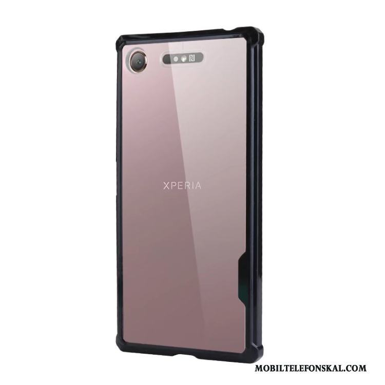 Sony Xperia Xz1 Skal Telefon Transparent Fodral Blå Mobil Telefon All Inclusive Hård