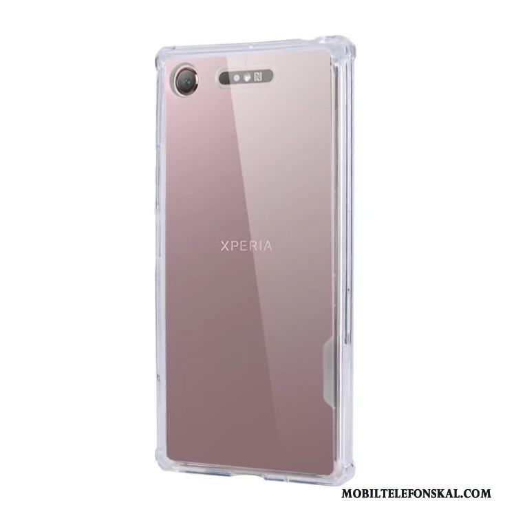 Sony Xperia Xz1 Skal Telefon Transparent Fodral Blå Mobil Telefon All Inclusive Hård