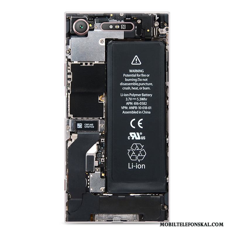 Sony Xperia Xz1 Skydd Fodral Fallskydd Gul Kreativa Blommor Skal Telefon