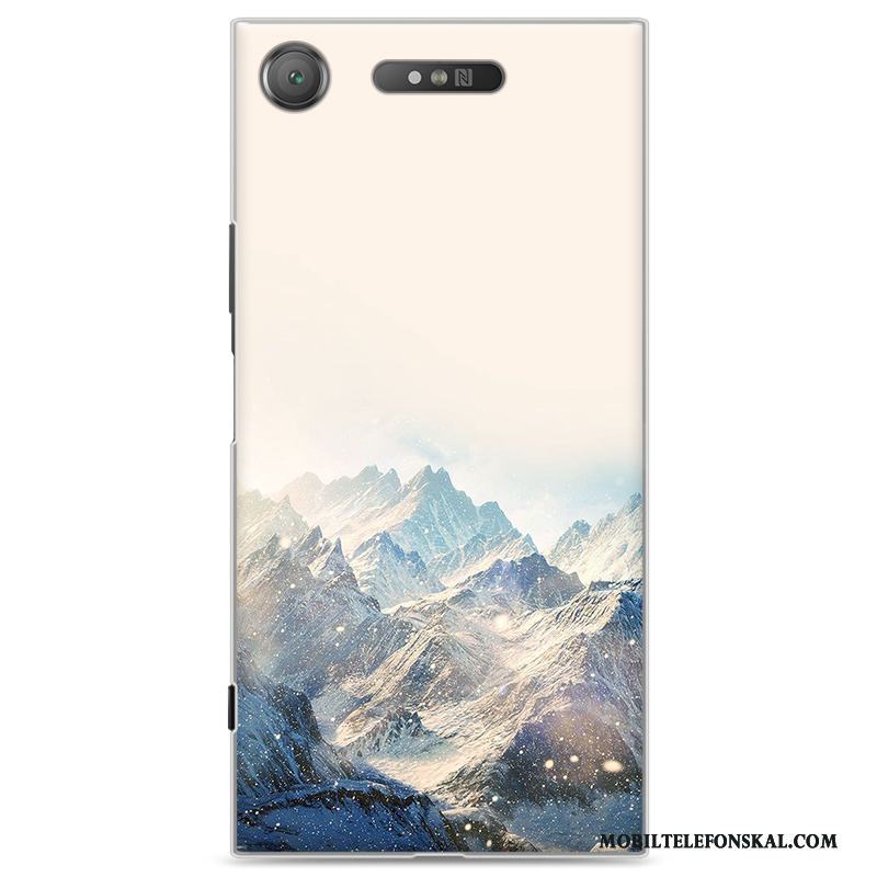 Sony Xperia Xz1 Tecknat Målade Fallskydd Skal Fodral Telefon Purpur