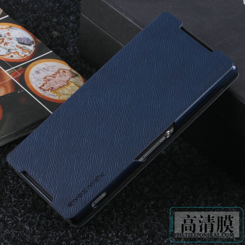 Sony Xperia Z2 Clamshell Skydd Business Läderfodral Röd Skal Telefon Fallskydd