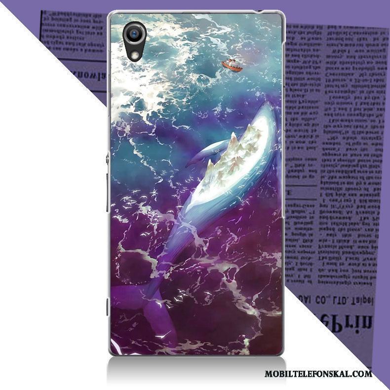 Sony Xperia Z2 Fallskydd Fodral Purpur Nubuck Enkel Skal Telefon