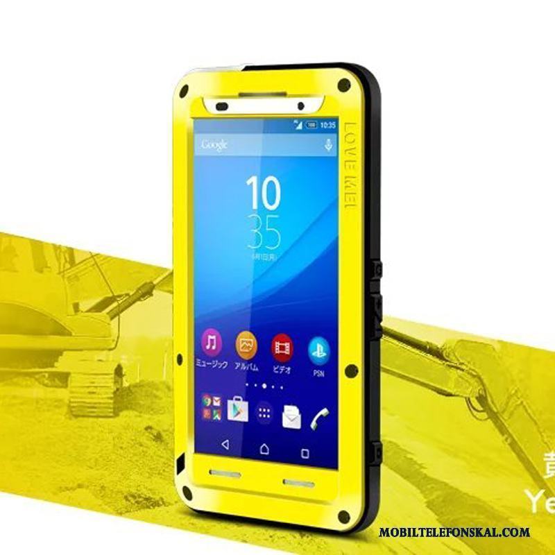 Sony Xperia Z3+ Tre Försvar Vit Bakre Omslag Skal Telefon Skydd Fallskydd Metall