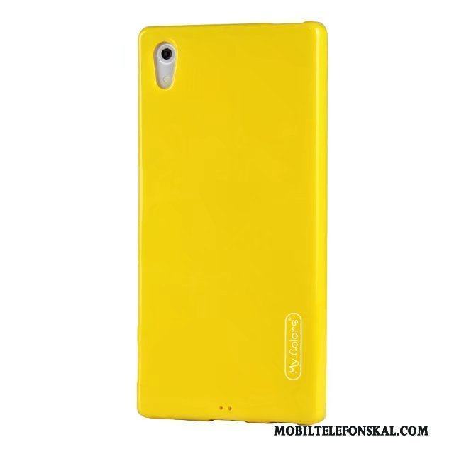 Sony Xperia Z5 Fodral Mjuk Fallskydd Silikon Skal Telefon Gul Nubuck