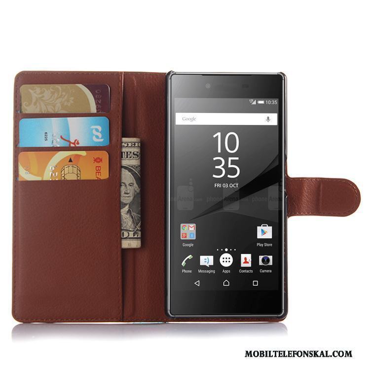 Sony Xperia Z5 Plånbok Mobil Telefon Skal Skydd Fodral Telefon Läderfodral