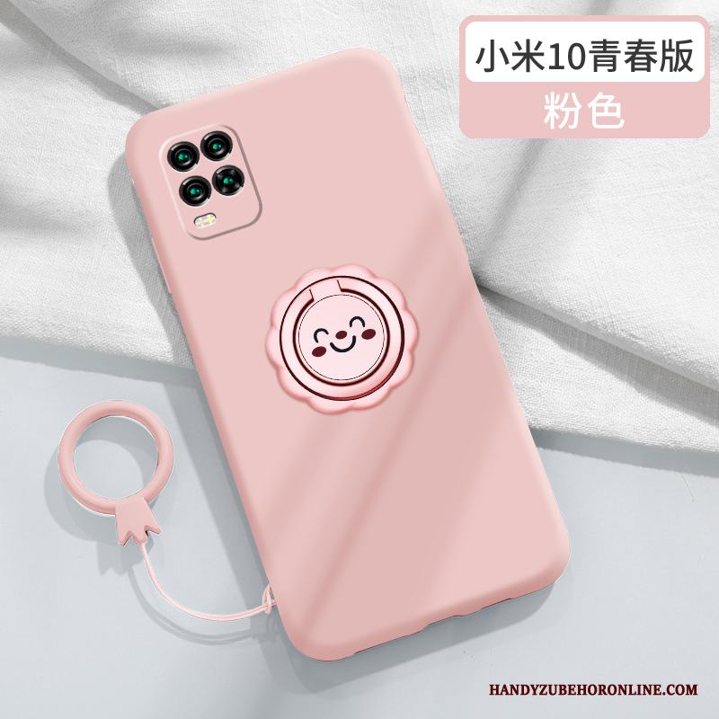 Xiaomi Mi 10 Lite Skal Svart Liten Par Kreativa Silikon Fallskydd Smiley