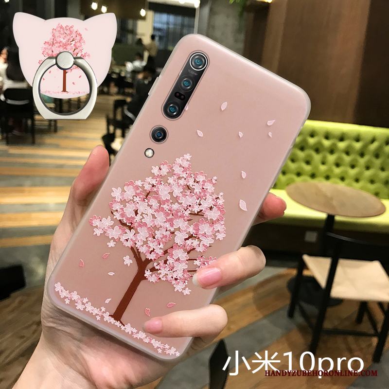 Xiaomi Mi 10 Pro Personlighet Cherry Slim Silikon Enkel Transparent Skal Telefon