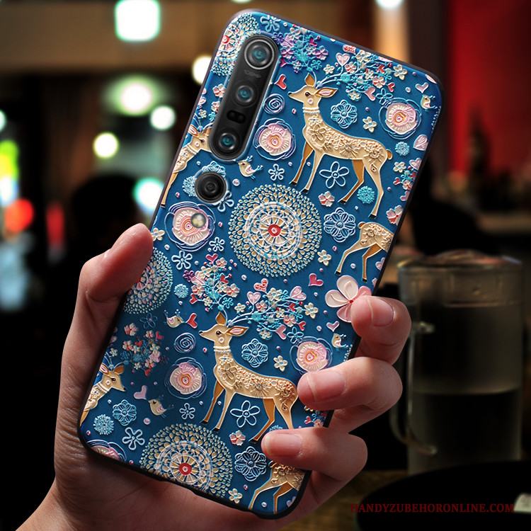 Xiaomi Mi 10 Pro Skal Vacker Nubuck Ny Telefon Fallskydd Blå