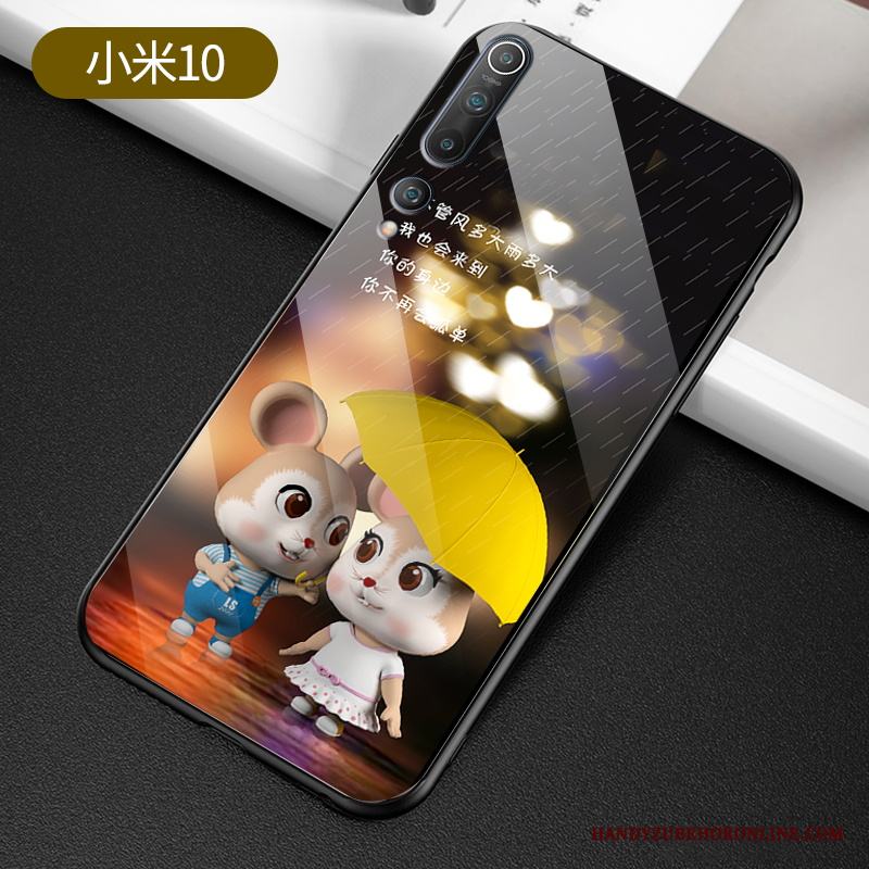 Xiaomi Mi 10 Skal Par Härdat Glas Personlighet Vacker Skydd Fallskydd Silikon