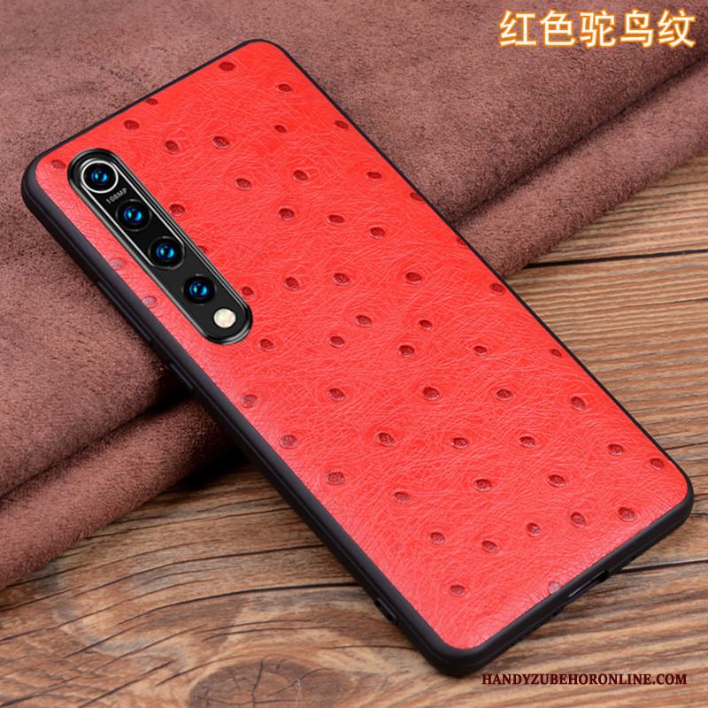Xiaomi Mi 10 Slim Personlighet Liten Business Äkta Läder Skal Telefon Röd