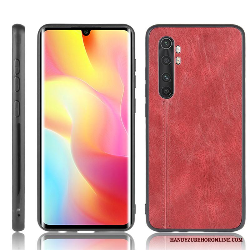 Xiaomi Mi Note 10 Lite Cow Ungdom Röd Skydd Läderfodral Mönster Skal Telefon