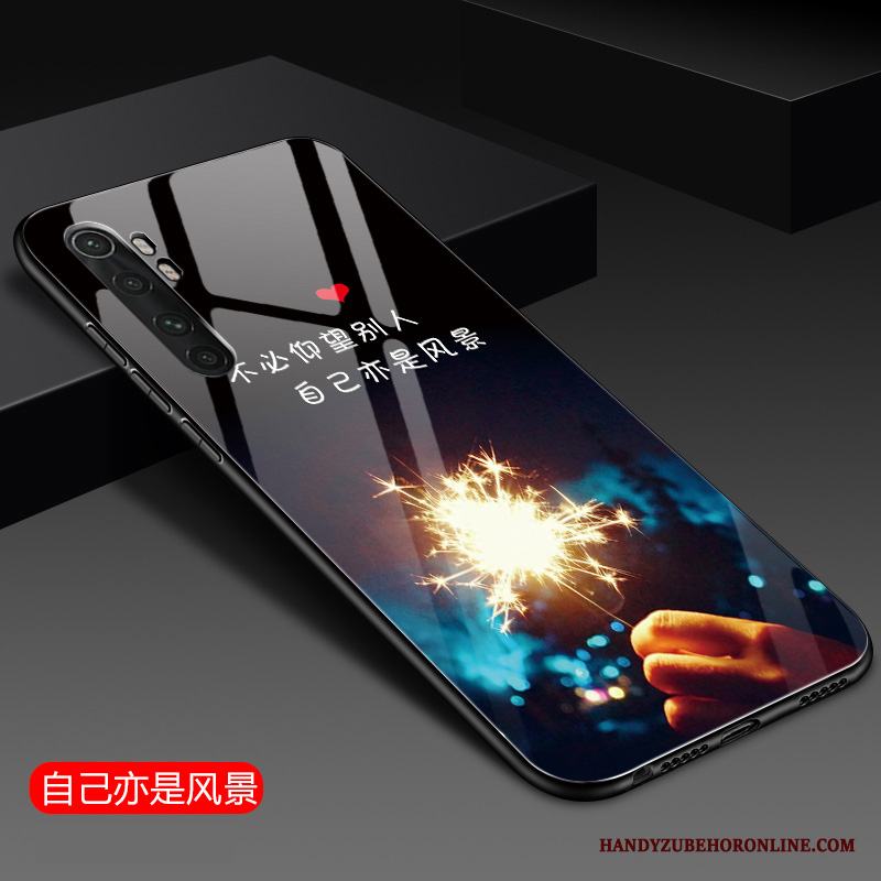 Xiaomi Mi Note 10 Lite Skal Telefon All Inclusive Ungdom Silikon Mjuk Glas Svart