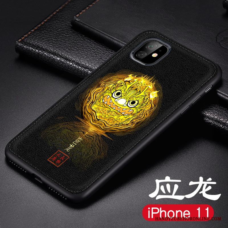 iPhone 11 Läderfodral Skydd Lättnad Skal Telefon Kinesisk Stil Nubuck Ny