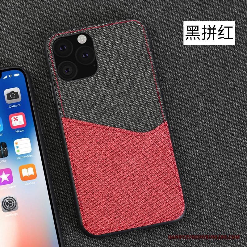 iPhone 11 Pro Duk Business Skal Telefon Textil Röd Mönster Kort