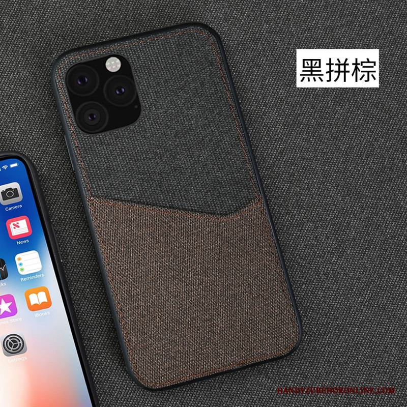 iPhone 11 Pro Duk Business Skal Telefon Textil Röd Mönster Kort