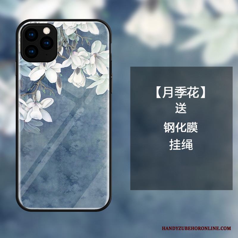 iPhone 11 Pro Konst Liten Skydd Skal Telefon Hängsmycken Fallskydd Blommor