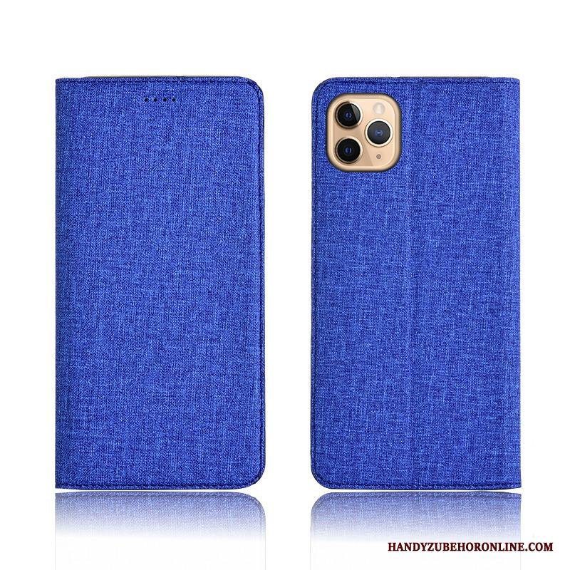 iPhone 11 Pro Läderfodral Silikon Kreativa All Inclusive Skal Telefon Clamshell Bomull Och Linne