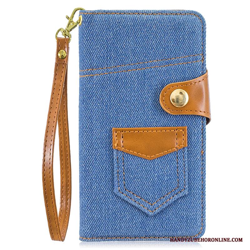 iPhone 11 Pro Max Denim Skal Telefon All Inclusive Blå Skydd Clamshell Läderfodral