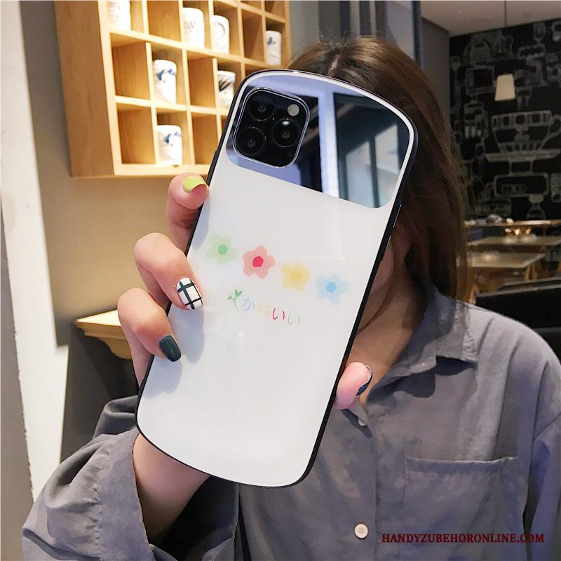 iPhone 11 Pro Max Hård Skal Kyla Blommor Spegel Telefon Vit