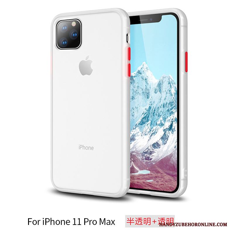 iPhone 11 Pro Max Nubuck Blå Skal Telefon Silikon Trend Varumärke Transparent Net Red