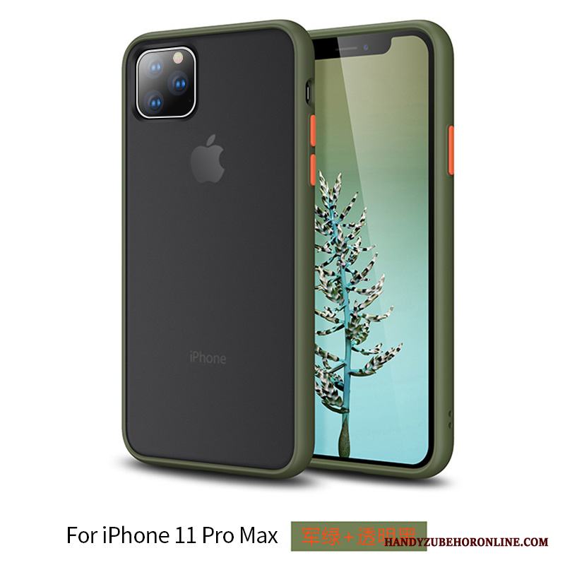 iPhone 11 Pro Max Nubuck Blå Skal Telefon Silikon Trend Varumärke Transparent Net Red