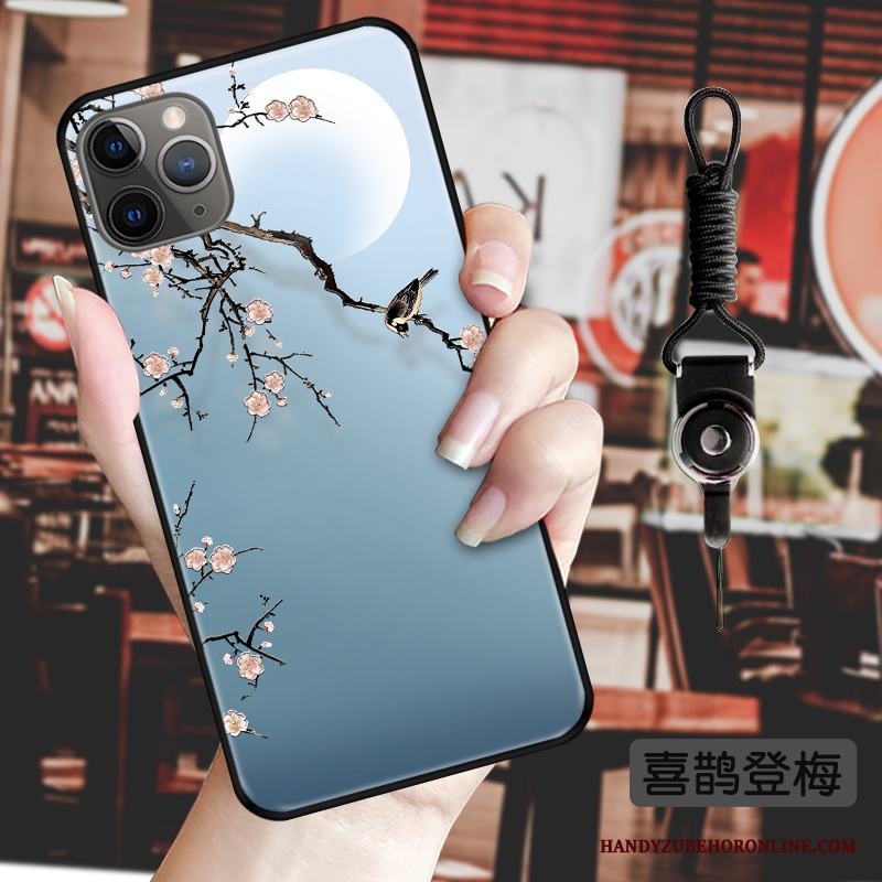 iPhone 11 Pro Max Retro Lättnad Kinesisk Stil Hängsmycken Skal Fallskydd Kreativa