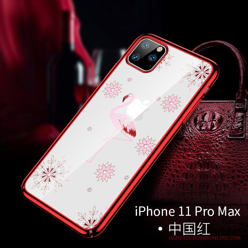 iPhone 11 Pro Max Röd Skydd Skal Telefon Transparent Mode Trend Varumärke Fallskydd