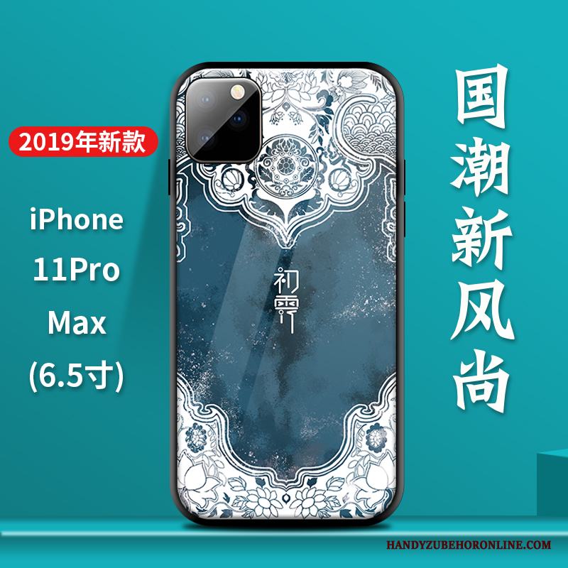 iPhone 11 Pro Max Skal Ny Glas Silikon Trend Varumärke Kinesisk Stil Palats Högt Utbud