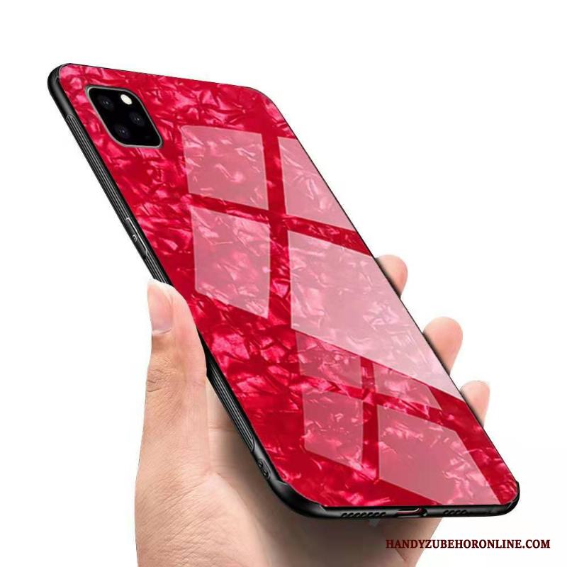 iPhone 11 Pro Röd Lätt Och Tunt Mönster Skal Fallskydd Fodral Glas