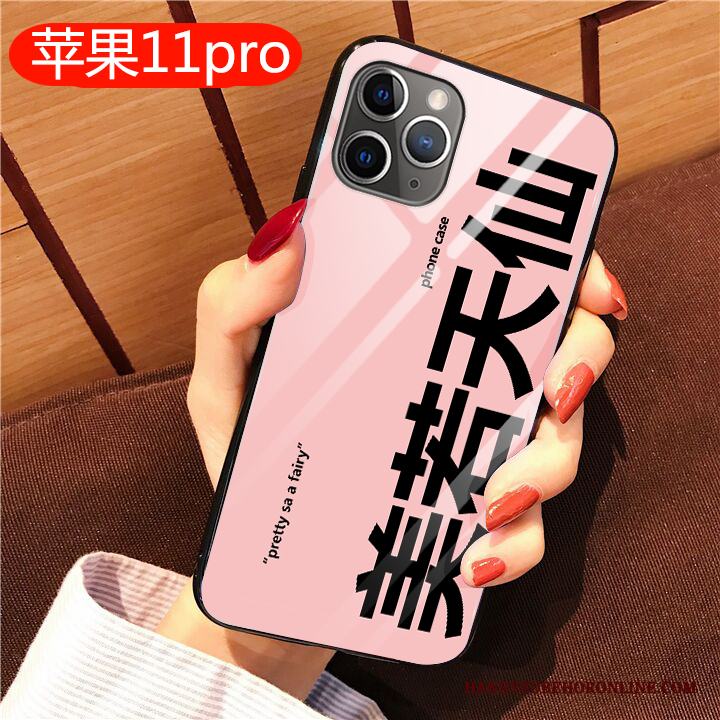 iPhone 11 Pro Skal Net Red Rosa Mjuk Spegel Fallskydd Personlighet Kreativa