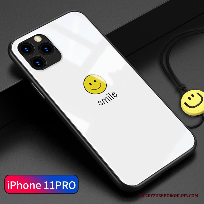 iPhone 11 Pro Skal Par Svart All Inclusive Fodral Glas Trend Smiley