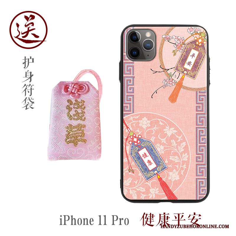 iPhone 11 Pro Skal Slim Personlighet Kreativa All Inclusive Rosa Kinesisk Stil Trend Varumärke