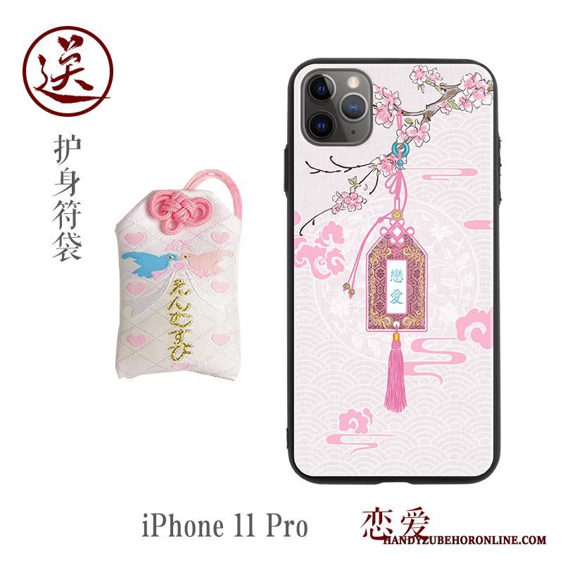 iPhone 11 Pro Skal Slim Personlighet Kreativa All Inclusive Rosa Kinesisk Stil Trend Varumärke