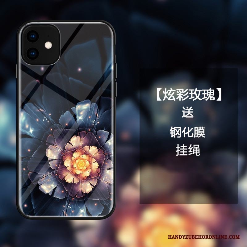 iPhone 11 Skal All Inclusive Lyxiga Trend Varumärke Glas Fodral Fantasi Svart