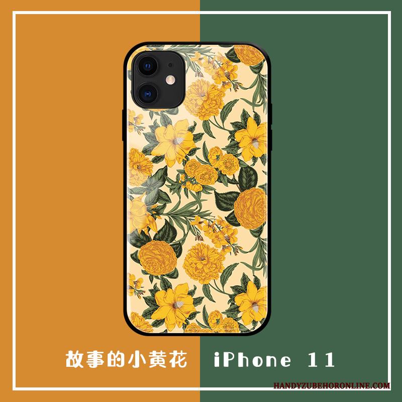 iPhone 11 Skal Vind Blommor All Inclusive Net Red Glas Skydd Gul