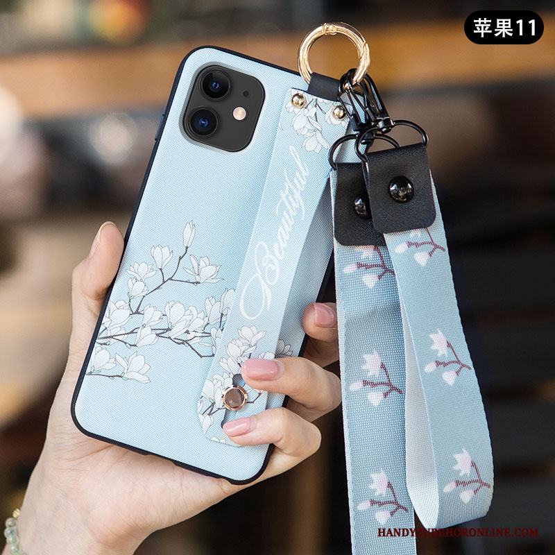 iPhone 11 Skydd Skal Fallskydd Nubuck Konst Silikon Telefon