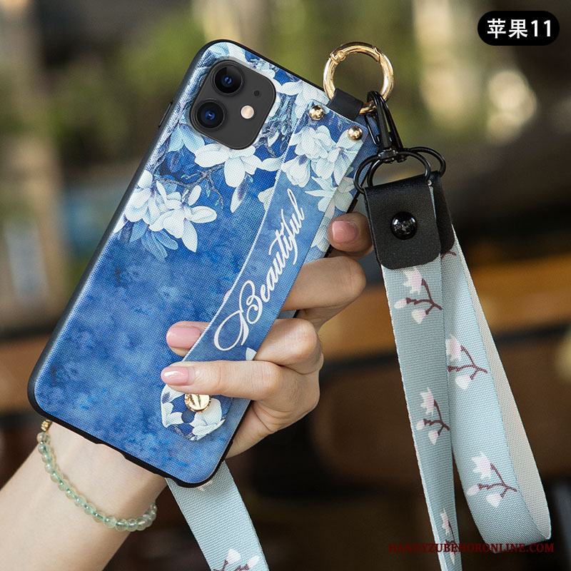 iPhone 11 Skydd Skal Fallskydd Nubuck Konst Silikon Telefon