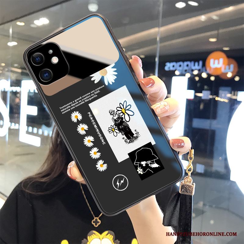 iPhone 12 Mini Kreativa Glas Mode Trend Varumärke Svart Spegel Skal Telefon