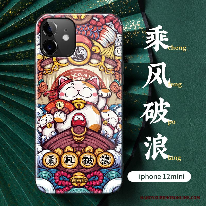 iPhone 12 Mini Skal Telefon Glas Grön Ny Fallskydd Kreativa Personlighet