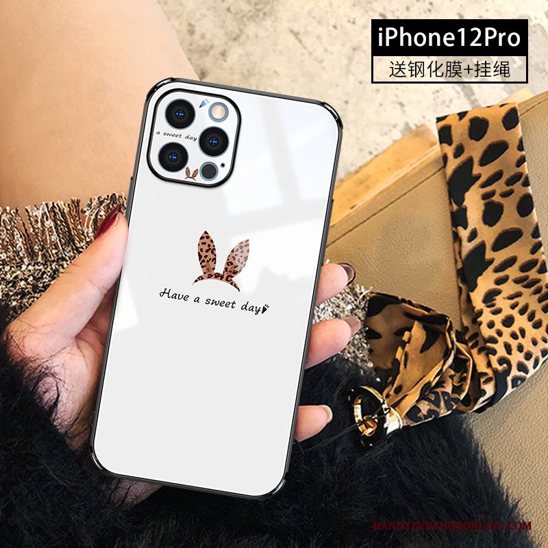 iPhone 12 Pro All Inclusive Svart Skal Telefon Fallskydd Leopard Hängsmycken Mode