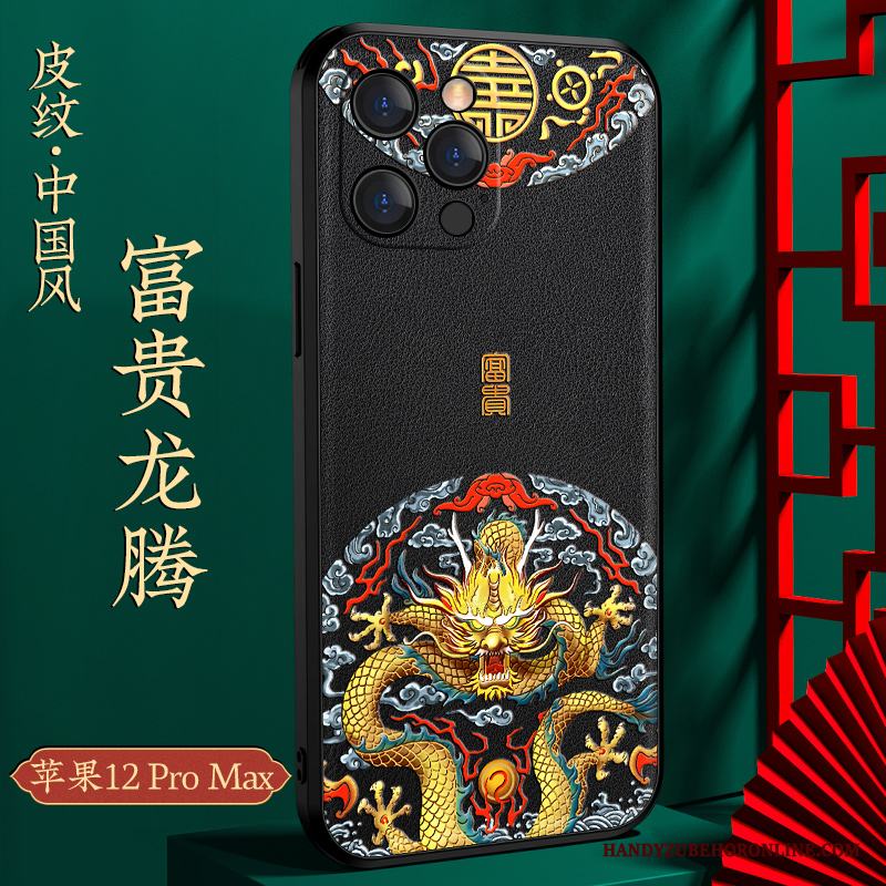 iPhone 12 Pro Max Skal Telefon Kinesisk Stil All Inclusive Personlighet Ny Röd Fodral